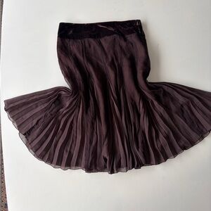 Elegant Brown Pleated Skirt